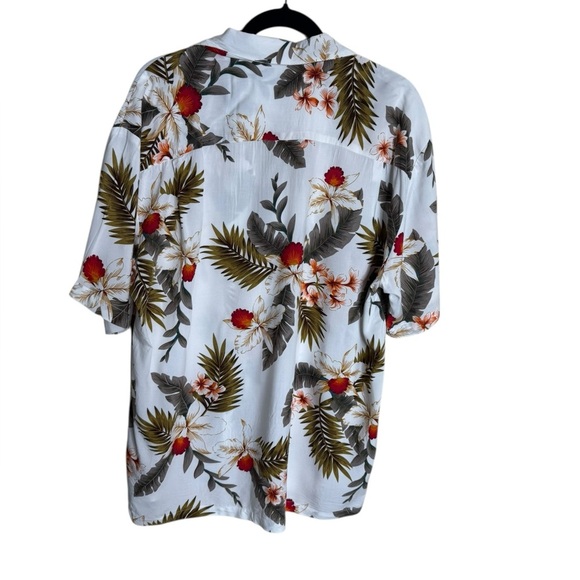 Vintage Two Palms Orchid White Button Down Shirt men’s size Large - Picture 3 of 5